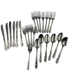 Vintage Oneidacraft Galveston Pattern Flatware Set 24 Pieces 5 Settings